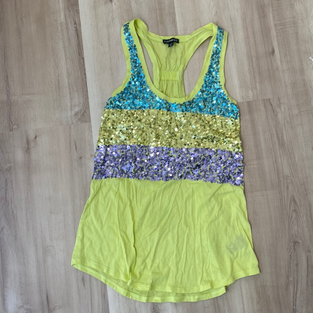 Express sequined top.  Super soft!